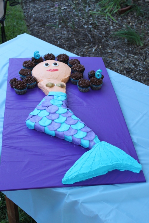 Mermaid shaped cake.